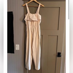 Madewell M Jumpsuit Ruffle Top White Tank